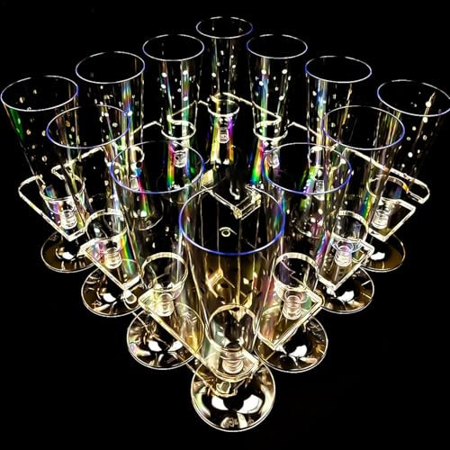 Samuliy Clear Champagne Glass Holder - Tabletop Display Rack - Acrylic Champagne Glass Holder Stand Hold Flute Stand Cocktail Stand for 12 Cups