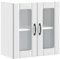 vidaXL Küchen-Hängeschrank mit Glastür Lucca Weiß Holzwerkstoff, Wandschrank Küche, Wandschrank, Oberschrank, Küchenschrank, Hängeschrank