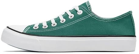 Ladies Canvas Shoes Low Top Trainers for Women Men Classic Lace Up Sneakers Canvas Plimsolls Pumps Casual Tennis Shoes Green