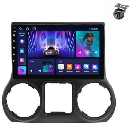 Android 14 autoradio für Jeep Wrangler 3 JK 2010 2011 2012 2013 2014 2015-2018 GPS Navigation 9 Zoll Kapazitiver Touchscreen Auto Stereo Mit SWC WiFi FM RDS Carplay Android Auto (M150CP 4core 2+32G)