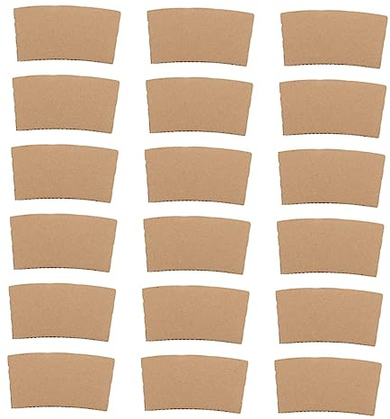 ERINGOGO Becherschutz 100 Stück Papier, Wärmeisolierende Hülle für Becher | Pappbecher 300ml mit Deckel, Becherdeckel, Glatt Außen, Geriffelte Innenseite