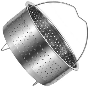 Stainless Steel Steamers Drain Basket Steaming Rack Stand with Handle Steaming Tray for Rice Eggs Vegatable and Meat