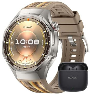 HUAWEI Watch GT 6 Pro Smartwatch+FreeBuds SE 3 Schwarz, GPS, EKG, AMOLED-Display, Bis zu 21 Tage Akku, umfassende Fahrrad-Features, Kompatibel mit Android™ & iOS, Gesundheitsmonitoring, Braun, 46mm