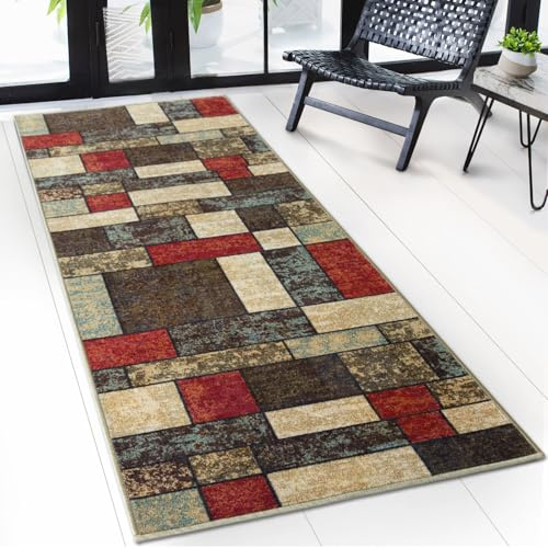 casa pura Teppichläufer mit Muster - maßgefertigter Teppich Läufer für Küche, Flur & Wohnraum - Mannheim Patch (80 x 150 cm)