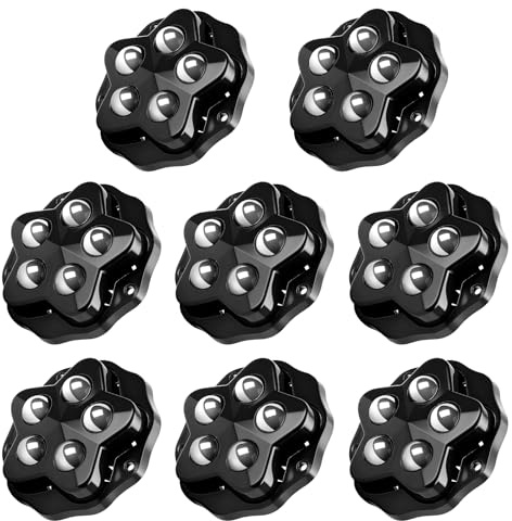 Schwerlast Möbelrollen selbstklebend, 200 kg pro Rolle 360° Grad flache Rollen für Aufbewahrungsbox, Möbel, Mülleimer, Kleingeräte,Elektrogeräte, Transportboxen für Haustiere (Schwarz, 8)