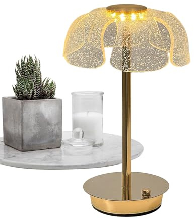 Ahuuen Akku Schreibtischlampe,Blumen Nachttischlampen Couchtisch Deko - Berührungsdimmung Ambiente Beleuchtung | Für Nachttisch Schlafzimmer Outdoor Büro Camping Bar Cafe Wohnheim