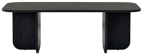 Stilvoller schwarzer Couchtisch, 120 x 60 x 41 cm | 100% melaminbeschichtete Spanplatte, 18 mm dick | perfekt für Moderne Wohnzimmer & gemütliche Räume, Wood Black
