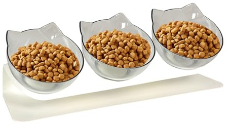Gamelle pour chat | Bol ergonomique anti-fuite pour animaux de compagnie - Gamelle pour nourriture sèche et humide - Pour toutes les tailles de chats pour appartement, balcon, jardin