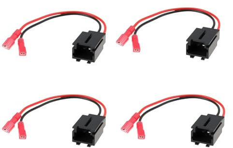 Briny River Faisceau de Câbles Adaptateurs pour Haut-parleurs (4 Pièces 2 Broches) Compatible avec Peugeot Partner Expert Traveller RCZ Rifter
