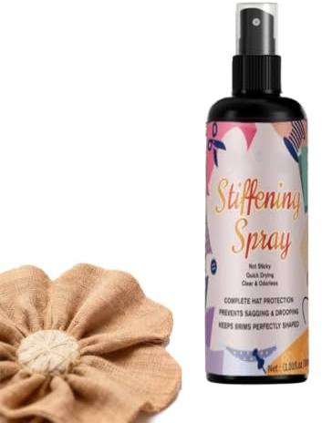 Straw Hat Stiffener Spray 100ml, 14×3.9cm Fabric Hardening Spray Stiffen, Fast Acting StarchSpray, Safe Liquid Stiffening Agent, Adhesive Reliable Stiffener for Crochet Craft Projects