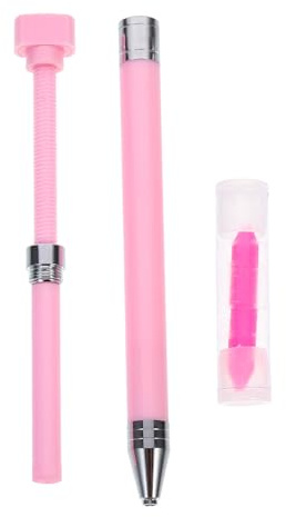 EXAOMBLE Stylo à Nail Art Rotatif Rechargeable en Plastique Rose pour Peinture Diamant et Manucure, Design Simple et Compact, Facile à Ranger pour Loisirs Créatifs