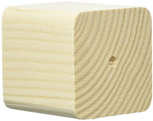 Rayher Expositor madera maciza, cubo 6,5x6,5x6,5 cm, base con perforación, decoración, 62837000