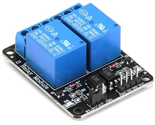 Yizhet Módulo de Relé 230V DC 5V Relay Acoplador Óptico Adecuado para Arduino PIC AVR MCU DSP ARM (2 Canales)