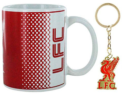 L.F.C Official Liverpool Football Ceramic 11oz Mug & Crest Keyring Gift Set