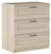 Iconico Home MIK Traditional Kommode mit 3 Schubladen auf Rollschienen, mit ergonomischem Griff, Eiche, Spanplatte, 80 x 44,5 x 87 cm