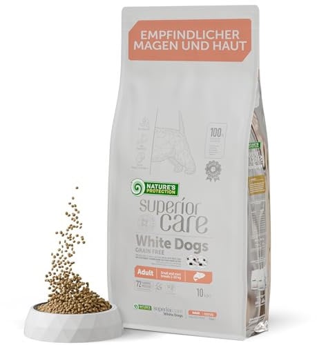 Nature's Protection Superior Care Hundefutter Trocken Getreidefrei für Kleine & Mini-Rassen - Hypoallergenes Hundefutter mit Lachs, Trockenfutter für Erwachsene Hunde, 10kg