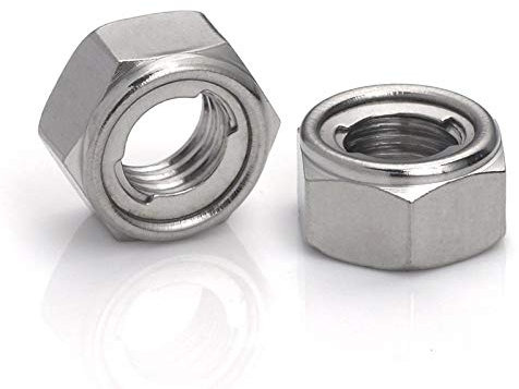 Ningvong Acero Inoxidable 304, Tuerca de Seguridad de Metal, Tuerca autoblocante antideslizante-M10 (5 Piezas)