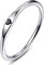 BONLAVIE 925 Sterling Silber einfache Carve Herz Hochzeit Band stapelbar Versprechen Ring für Sie (58(18.5), A-Silber-Schwarz)