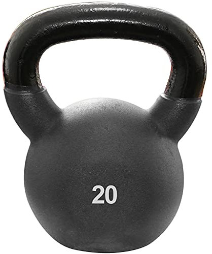 Sporttrend 24® Kettlebell 2kg, 4kg, 6kg, 8kg, 10kg, 12kg, 14kg, 16kg, 18kg, 20kg, 22kg, 24kg, 26kg, 28kg, 30kg in schwarz | Kugelhantel Hantel Schwunghantel Gusseisen (20KG, schwarz)