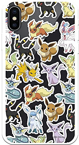 LA CASA DE LAS CARCASAS Schutzhülle für iPhone X - XS, Pokémon-Eevee-Evolutions, Silikon, Robuster Schutz, Evolutions Eevee - Pokémon