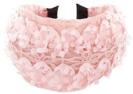 axy Breiter Haarreif Wunderschön Stirnband Vintage Haarschmuck Damen Haarreifen HR36B (Kirschblütenrosa)