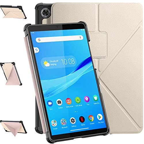 DONGZHU Case for Lenovo M8 HD/FHD Tablet 8 Inch Multi-angle Adjustable Full Protection Soft TPU Back with Auto Wake/Sleep Case - Rose Gold