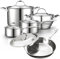 Cooks Standard Stainless Steel Kitchen Cookware Sets 10-Piece, Multi-Ply Full Clad Pots and Pans Cooking Set with Fry Pan, Dishwasher Safe, Oven Safe 500°F