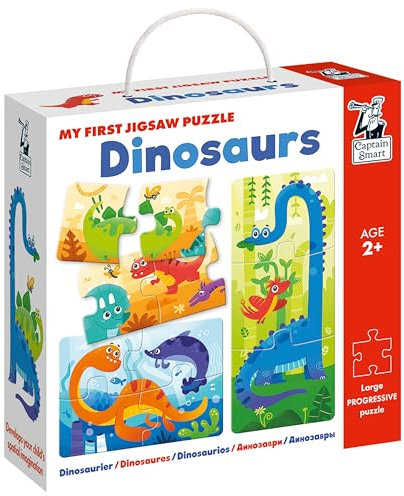 Captain Smart Puzzle Kinderpuzzle Set 3 Progressive Puzzel Puzzles Kinder Ab 2 Jahre Spielzeug Jungen Mädchen Mein Erstes Puzzle Dinosaurier