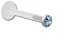 Inoki - Micro labret Bioflex Cristal 2.35mm serti acier - Jonc/Tige 1.2mm, Long. int. 10mm, Élément 2.35mm - Aiguemarine