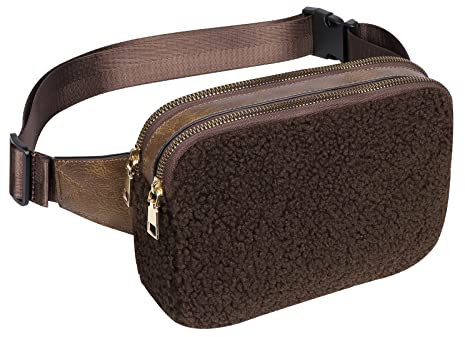 Geestock Bauchtasche Damen Gürteltasche Herren, Sport Mode Hüfttaschen Verstellbare Träger Brustbeutel, zum Wandern Laufen Einkaufen Radfahren 06 Braun