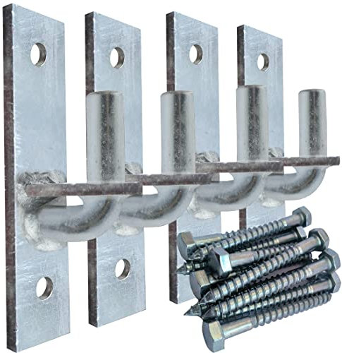 Jikacok Wall Mount Gate Hinge, Sturdy Fence Gate Hinges Fence Post Chain Link Gate Hinge. 4 Pack Sturdy Wall Mount Gate Hinges with 5/8 Hinge Pin