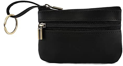 YWYHHM Leather Mens Tray Purses Coin Purse,Coin Holder,Cash Change Wallet,Key Holder,Money Pouch,Key Wallet Pouch,Leather Pouch,Money Pouch,Gifts for Men Dad Father (Black) (2018GJB0511)