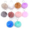 JZK 10x mehrfarbig pompom Pompon Schlüsselanhänger 7cm Pom Pom flauschige Schlüsselanhänger Frauen für Party Gefälligkeiten, weicher Plüschball Schlüsselanhänger Geburtstagsparty Geschenk für Mädchen