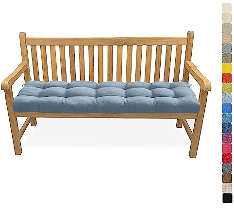 Lsjoaw Bankauflage Bankkissen 135X50X6CM Sitzauflage Sitzkissen Bank Bankpolster Sitzpolster Auflage für Gartenbank Sitzbank & Hollywoodschauke Outdoor/Indoor,Color#10 Himmelblau