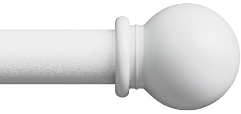 gardinenstange weiß 71-300 cm, wandmontage gardinenstangen set mit Halterungen, Dekorativ 16mm weiss matt gardinenstange 3m lang, gardinenstange outdoor wetterfest