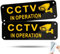 SINMAO CCTV In Operation Sign Outdoor Small Size 15×5cm alu,Anti-Scratch-Stickers and Pre-Drilled Holes 2 Pack