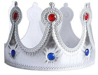 ZOOMPIL Geburtstag Party Kronen Hut, Silberne Königskrone mit Strass, King Crown Hat, Krone Partyhüte für Geburtstagsdeko, Party Deko und Foto Requisite