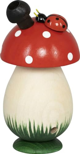 Rudolphs Schatzkiste Räucherfigur Nostalgie-Räucherpilz bunt BxHxT 6,5x13,5x6,5cm NEU Rauchen Rauchfigur Rauchmann Räucherkerze Smoker Kerze Figur Mann Holz Seiffen Erzgebirge Holz Schnee Dekoration