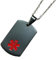 AMDXD Herren Kette Jahrestag, Edelstahl Medizinisches Zeichen Dog Tag Anhänger Rolokette, Männer Schwarz Ketten, 50 CM