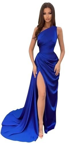 Vestido Sin Mangas De Un Solo Hombro para Mujer Vestido De Noche Formal Vestido Cóctel De Fiesta De Satén
