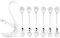 Leopacat Dessert Spoons,Coffee Spoon Set,Stainless Steel Swan Base Holder Organizer Dinnerware Set Mini Dessert Teaspoons Creative Espresso Flatware with 6 Spoons for Home Bar Decorative Tableware