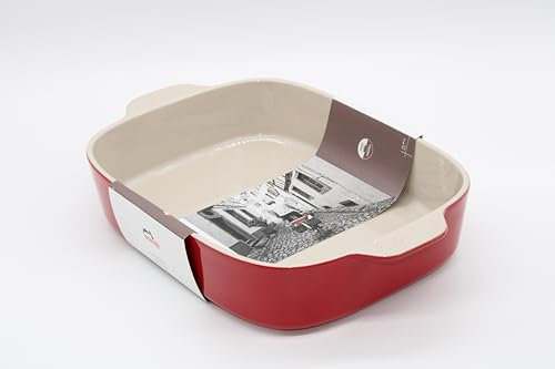 Staub Fuente grande de cerámica, 34 x 26 cm, 3,5 litros, para lasaña, tiramisú y cazuela, rectangular, color rojo