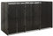 Homgoday Mülltonnenbox für 3 Tonnen Mülltonnenverkleidung mit Deckel Mülltonne Müllbox Müllcontainer Mülltonnenbox Mülltonnenabdeckung 207x80x117 cm Schwarz Poly Rattan