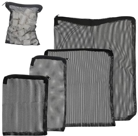 Aquarium Filter Media Zip Bag Mesh Net Fish Tank Sump Pond Reusable Filter Media Bags Suitable For Small To Large Filter Media (3 pack) (Small (15x20cm))