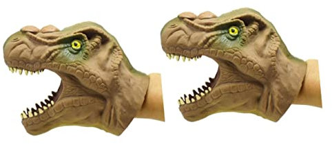 Abaodam 2St Spielzeug für Rollenspiele Tyrannosaurus Spielzeug Handpuppe für Kinder Handpuppe mit Zähnen Kinderspielzeug Hand- und Fingerspielzeug Tierische Handpuppe Cosplay Requisiten