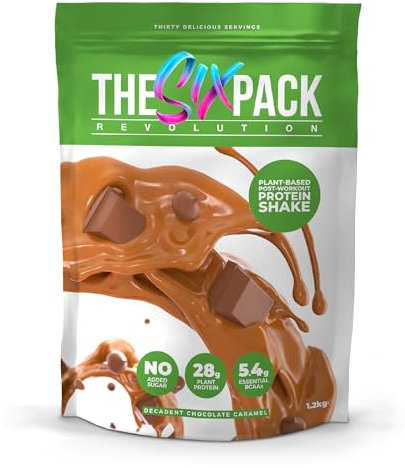 The Six Pack Revolution Vegan Post Workout Shake – Chocolate Caramel – 1.2kg, 30 SERVINGS – 25g Protein – Gluten Free – No Added Sugar – Ideal for Recovery, Strength Gains & Clean Vegan Nutrition