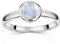 Materia Mondstein Ring Silber 925 Damen rund - Silberring mit Edelstein weiß SR-19-60