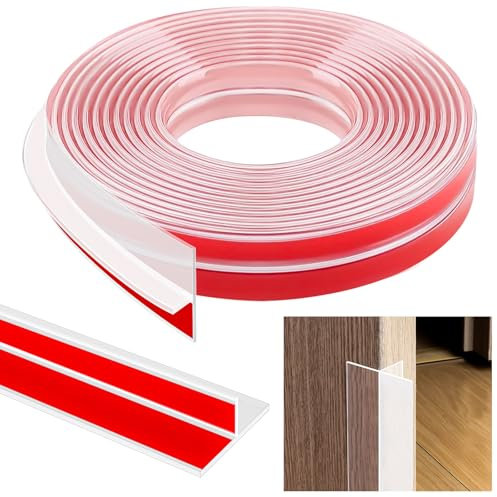 Joint d'étanchéité en silicone transparent en forme de T pour dessous de porte, 6 m, pour douche en verre, fenêtre, cadre de porte