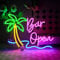 OYCGZV Enseigne Néon Bar Ouvert Panneau Néon Palmier pour Décoration Murale Lampe murale en néon pour bar Enseigne USB Led Open pour Bar à Bière Club Business Home Pub Man Cave Party Decorations