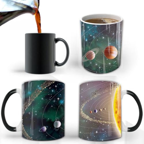 Kaffeetasse mit hitzeempfindlichem Solay-System, Astronomie-Galaxie, farbwechselnde Kaffeetasse, bunt, tolle Teetasse für Jungen, Mädchen, Tochter, Ehemann, Mutter, Geburtstagsgeschenke, Freunde, 350